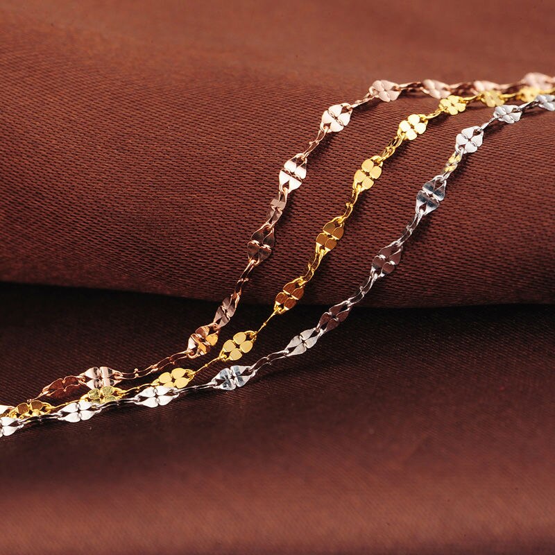 18k-Pure-Gold-Female-Bracelets-Fine-Jewelry-Four-Clover-Gift-Girl-Thin-Trendy-Solid-750-Real-2